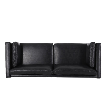 Warbler Faux Leather 3 Seater Sofa by Christopher Knight Home