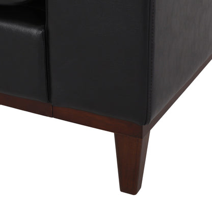 Warbler Faux Leather 3 Seater Sofa by Christopher Knight Home