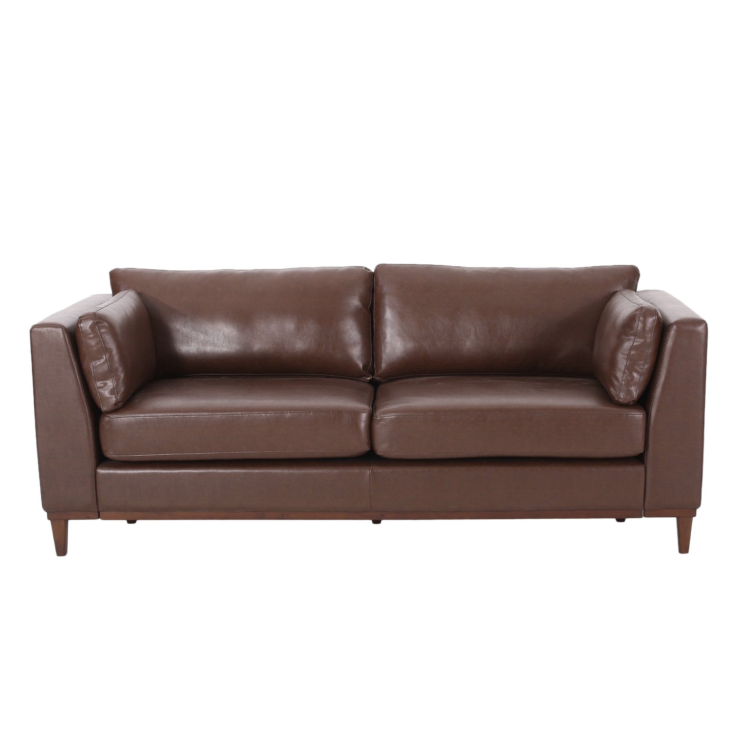 Warbler Faux Leather 3 Seater Sofa by Christopher Knight Home