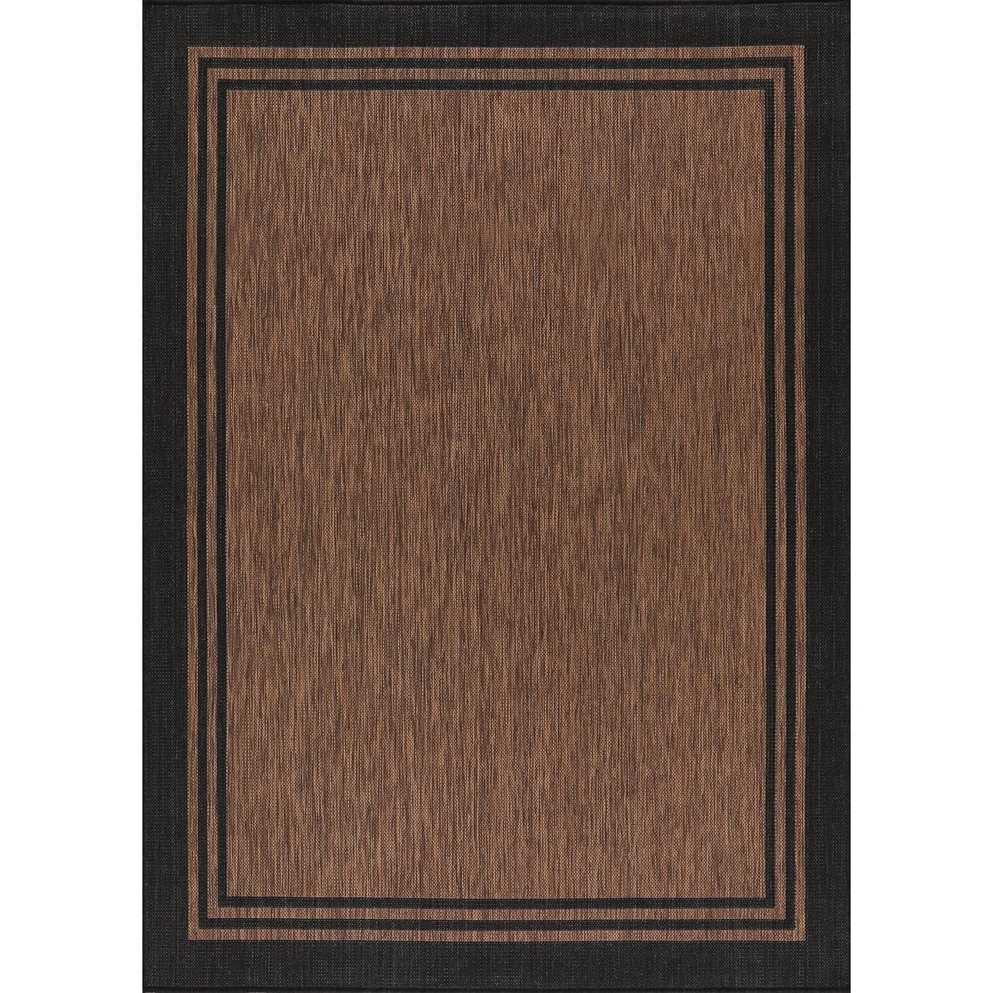 Waschbarer Teppich mit Bordüre für drinnen und draußen, für Terrasse, Deck, Veranda