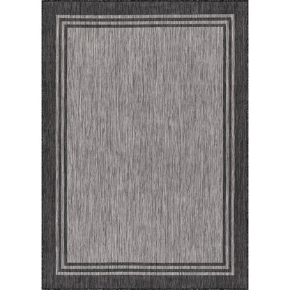 Waschbarer Teppich mit Bordüre für drinnen und draußen, für Terrasse, Deck, Veranda