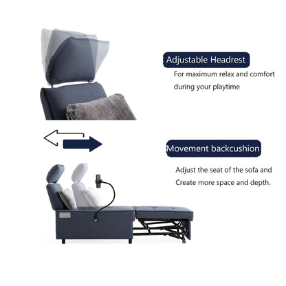 Waterproof Fabric Sofa Bed with Bluetooth Speaker