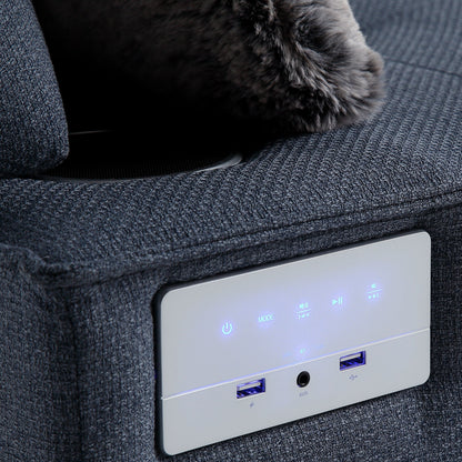 Waterproof Fabric Sofa Bed with Bluetooth Speaker