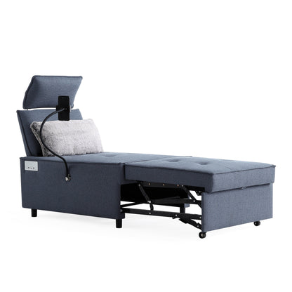 Waterproof Fabric Sofa Bed with Bluetooth Speaker