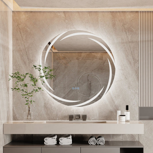 Wasserdichter LED-Touch-Licht-Badezimmerspiegel Anti-Beschlag-Waschtisch dimmbar
