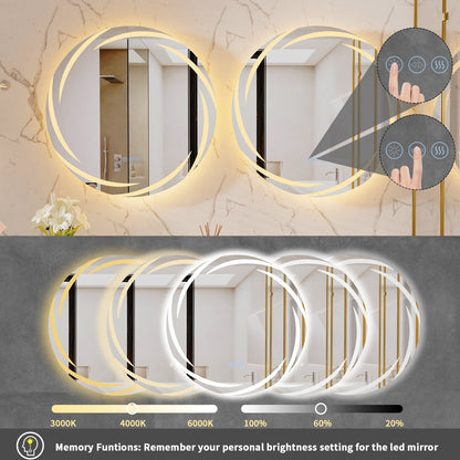 Wasserdichter LED-Touch-Licht-Badezimmerspiegel Anti-Beschlag-Waschtisch dimmbar