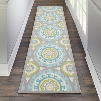 Waverly Sun N' Shade Indoor Outdoor Boho Medallion Area Teppich