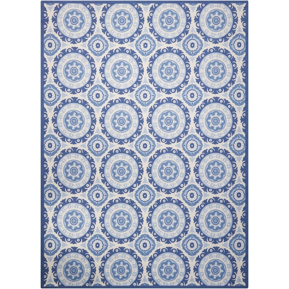 Waverly Sun N' Shade Indoor Outdoor Boho Medallion Area Teppich