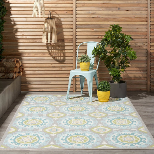 Waverly Sun N' Shade Indoor Outdoor Boho Medallion Area Teppich