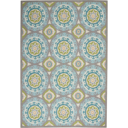 Waverly Sun N' Shade Indoor Outdoor Boho Medallion Area Teppich