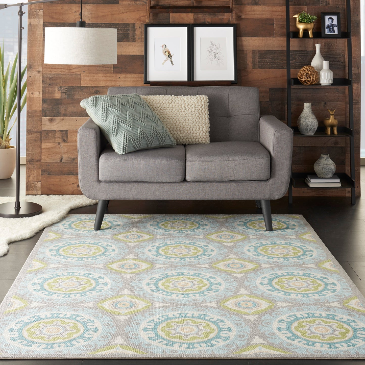 Waverly Sun N' Shade Indoor Outdoor Boho Medallion Area Teppich