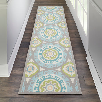 Waverly Sun N' Shade Indoor Outdoor Boho Medallion Area Teppich