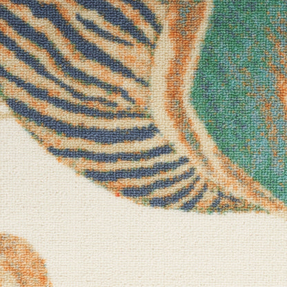 Waverly Sun &amp; Shade Shore Thing Teppich für drinnen und draußen, tropische Muscheln, Blumenmuster