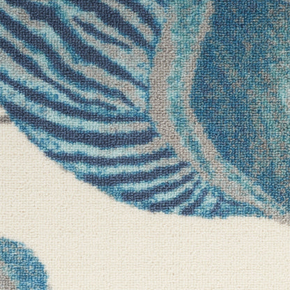 Waverly Sun &amp; Shade Shore Thing Teppich für drinnen und draußen, tropische Muscheln, Blumenmuster