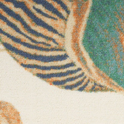 Waverly Sun &amp; Shade Shore Thing Teppich für drinnen und draußen, tropische Muscheln, Blumenmuster