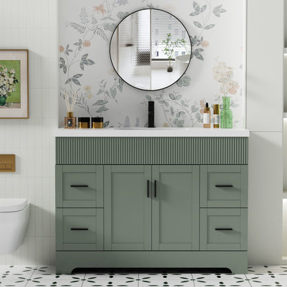Wavy Line 30/36/48 Badezimmer-Waschtisch-Set mit Waschbecken und Wasserhahn
