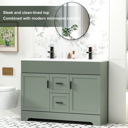 Wavy Line 30/36/48 Badezimmer-Waschtisch-Set mit Waschbecken und Wasserhahn