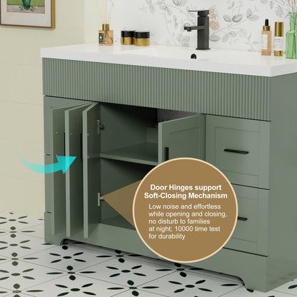 Wavy Line 30/36/48 Badezimmer-Waschtisch-Set mit Waschbecken und Wasserhahn
