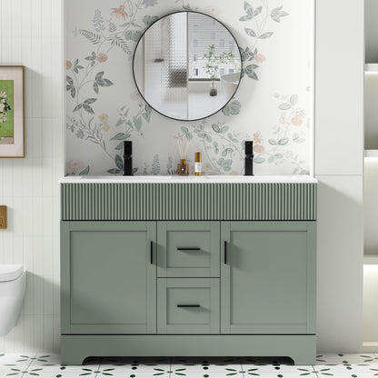 Wavy Line 30/36/48 Badezimmer-Waschtisch-Set mit Waschbecken und Wasserhahn
