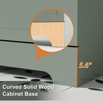 Wavy Line 30/36/48 Badezimmer-Waschtisch-Set mit Waschbecken und Wasserhahn