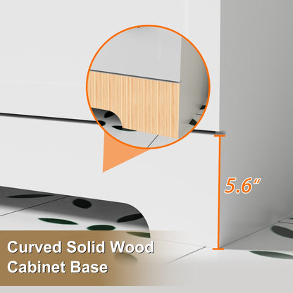 Wavy Line 30/36/48 Badezimmer-Waschtisch-Set mit Waschbecken und Wasserhahn