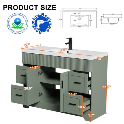 Wavy Line 30/36/48 Badezimmer-Waschtisch-Set mit Waschbecken und Wasserhahn