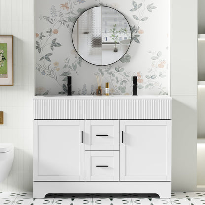 Wavy Line 30/36/48 Badezimmer-Waschtisch-Set mit Waschbecken und Wasserhahn