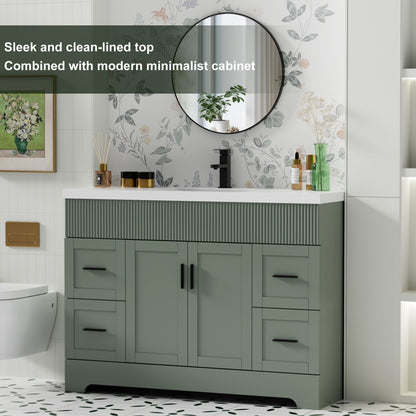 Wavy Line 30/36/48 Badezimmer-Waschtisch-Set mit Waschbecken und Wasserhahn