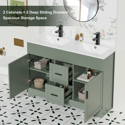 Wavy Line 30/36/48 Badezimmer-Waschtisch-Set mit Waschbecken und Wasserhahn