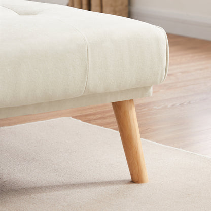 White 94.5 Linen L-Shaped Convertible Sofa with Right Chaise, Foam Cushions, and Storage Organizer