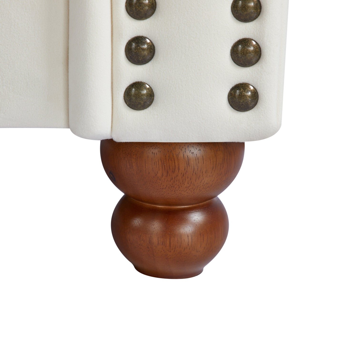 White Chesterfield 74.5 Button Tufted Upholstered 3-seater Sofa with Nailheads and Pillows for Living Room