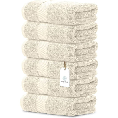 Weißes klassisches Luxus-Baumwollhandtuch 16x30 - 6er-Set