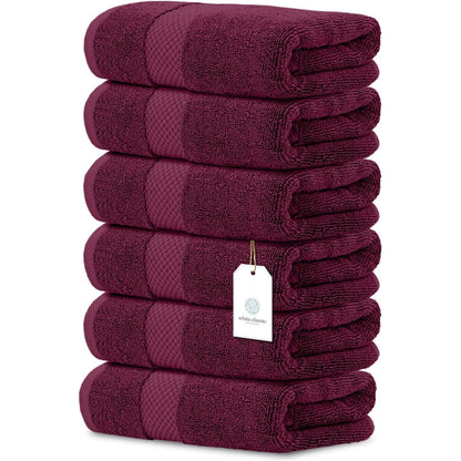 Weißes klassisches Luxus-Baumwollhandtuch 16x30 - 6er-Set