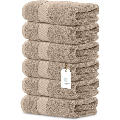 Weißes klassisches Luxus-Baumwollhandtuch 16x30 - 6er-Set