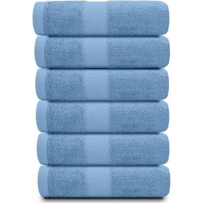 Weißes klassisches Luxus-Baumwollhandtuch 16x30 - 6er-Set