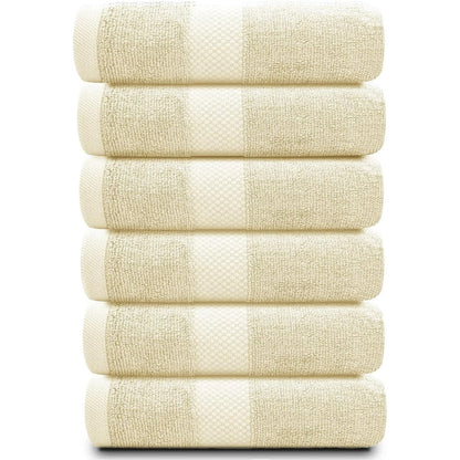 Weißes klassisches Luxus-Baumwollhandtuch 16x30 - 6er-Set
