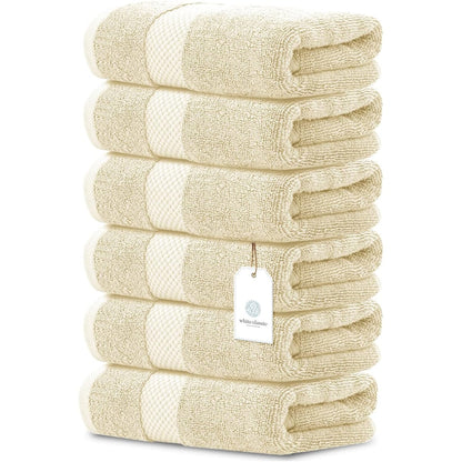 Weißes klassisches Luxus-Baumwollhandtuch 16x30 - 6er-Set