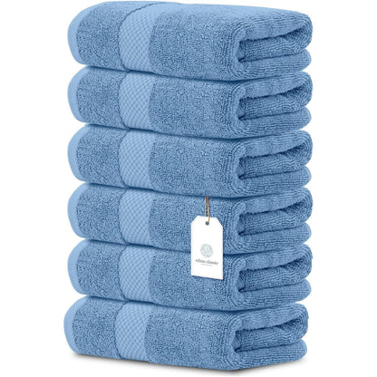 Weißes klassisches Luxus-Baumwollhandtuch 16x30 - 6er-Set