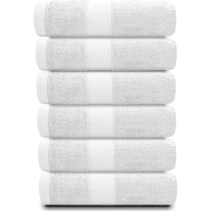 Weißes klassisches Luxus-Baumwollhandtuch 16x30 - 6er-Set