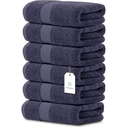 Weißes klassisches Luxus-Baumwollhandtuch 16x30 - 6er-Set