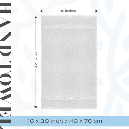 Weißes klassisches Luxus-Baumwollhandtuch 16x30 - 6er-Set