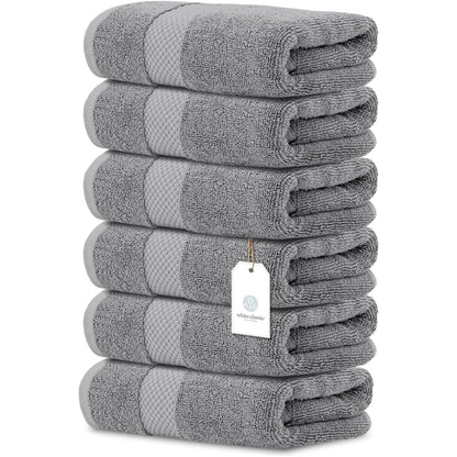Weißes klassisches Luxus-Baumwollhandtuch 16x30 - 6er-Set