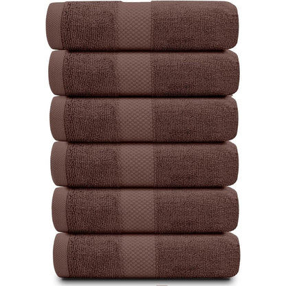Weißes klassisches Luxus-Baumwollhandtuch 16x30 - 6er-Set