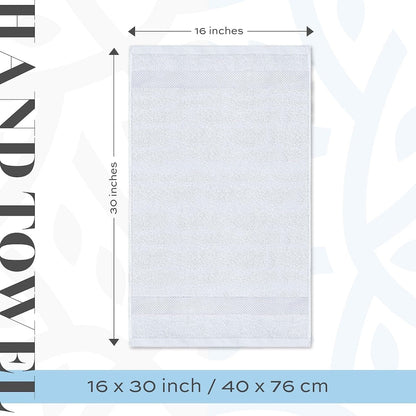 Weißes klassisches Luxus-Baumwollhandtuch 16x30 - 6er-Set