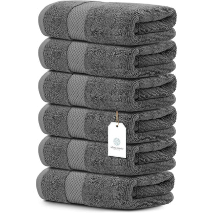 Weißes klassisches Luxus-Baumwollhandtuch 16x30 - 6er-Set