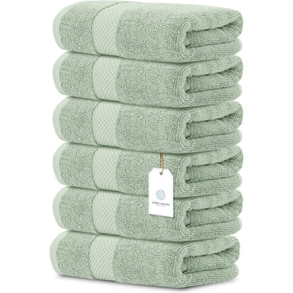 Weißes klassisches Luxus-Baumwollhandtuch 16x30 - 6er-Set