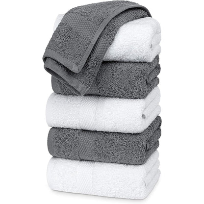 Weißes klassisches Luxus-Baumwollhandtuch 16x30 - 6er-Set