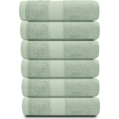 Weißes klassisches Luxus-Baumwollhandtuch 16x30 - 6er-Set