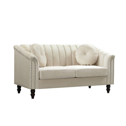 White Microfiber Living Room Sofa