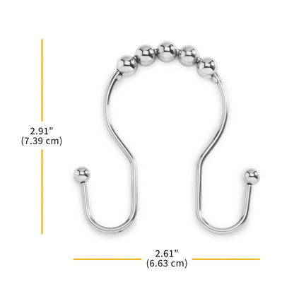 Whitmor Rostfreier Edelstahl Doppelseitige Duschhaken, 12er-Set, Silber